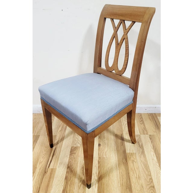 Late 19th Century Set of 6 Antique Austrian / German Carved Biedermeier Style Dining Chairs For Sale - Image 5 of 11