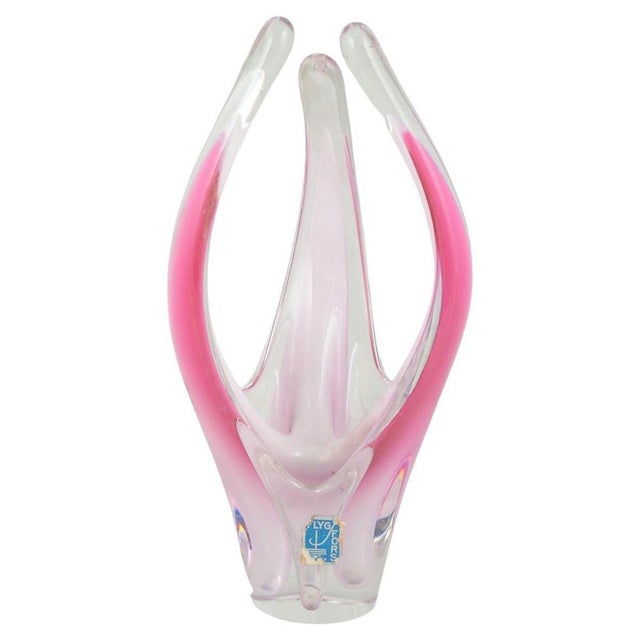 1950s Sculptural Art-Glass Coquille Vase by Paul Kedelv for Flygfors, 1950s For Sale - Image 5 of 5