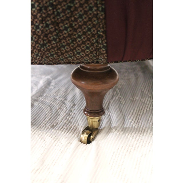 1990s Ottoman With Velvet Pinwheel Design For Sale - Image 10 of 12