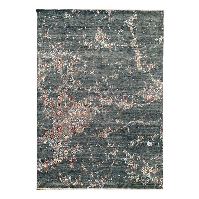 1990s Handwoven Modern Abstract Area Rug 9x12 For Sale