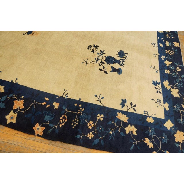 Early 20th Century Chinese Peking Carpet ( 11' x 15' - 335 x 457 ) 1920s Rectangle Hand Knotted Pile Wool Antique Blue...