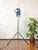 Blue Fresnel Theater Spotlight Floor Lamp on Matching Steel Tripod from A.E. Cremer, Paris, 1950s For Sale - Image 14 of 18