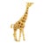 Vintage 18k Yellow Gold Brown Enamel Ruby Eyes Diamond Leg Giraffe Pin Brooch For Sale