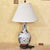 Chinoiserie Vintage Chinoiserie Porcelain Table Lamp With Floral Garden Motif on Wood Base For Sale - Image 3 of 18