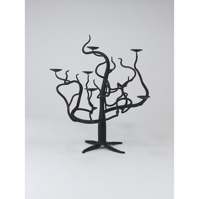 Brutalist Tree of Life Hand-Forged Candleholder, 1970s For Sale - Image 13 of 16