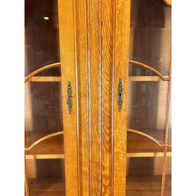 Vintage French Louis XVI Style Oak Display Bookcase For Sale - Image 5 of 12