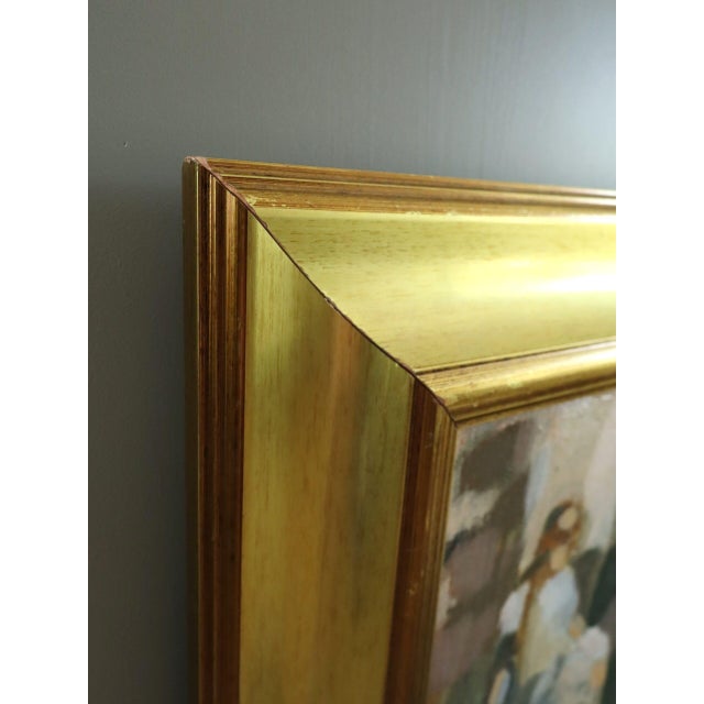 Mid-Century Modern 'Woman in Repose' Mini Abstract Figurative Portrait Oil Painting bySwedish Artist Ivar Morsing (1919-2009), Framed For Sale - Image 6 of 10