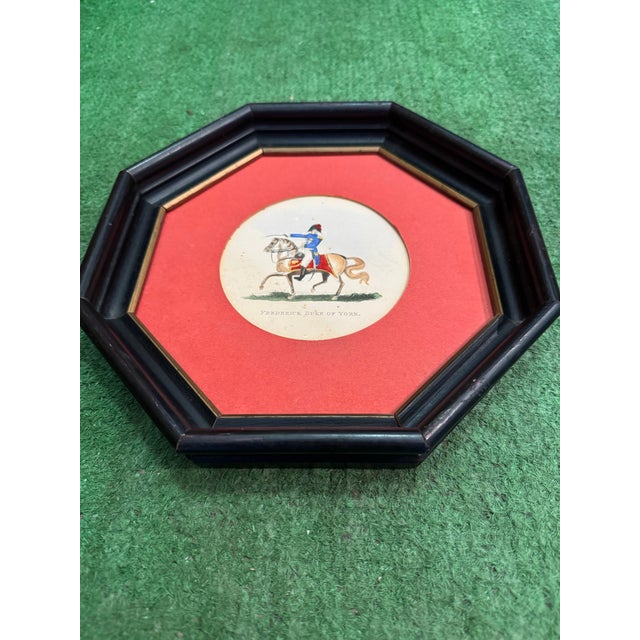 This listing is for a hand colored etching depicting Prince Frederick, Duke of York and Albany (1763-1827) mounted on a...
