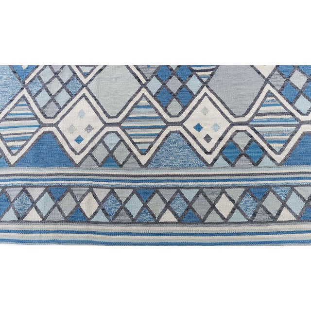 Modern Swedish-Inspired Geometric Flat Weave Rug by Doris Leslie Blau For Sale In New York - Image 6 of 10