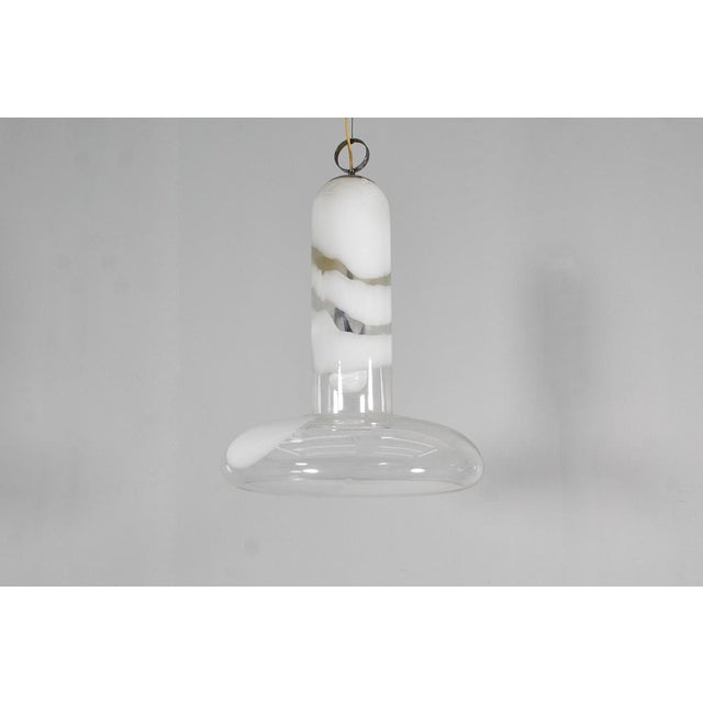 White Mid-Century Murano Glass Bell Chandelier by C. Nason for Mazzega, Italy, 1960s For Sale - Image 8 of 14