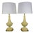 Pair of Spanish Yellow Ceramic Lamps With Gilt Bases For Sale