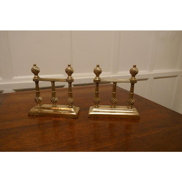 Heavy Victorian Brass Fire Dogs, Set of 2 For Sale - Image 5 of 6