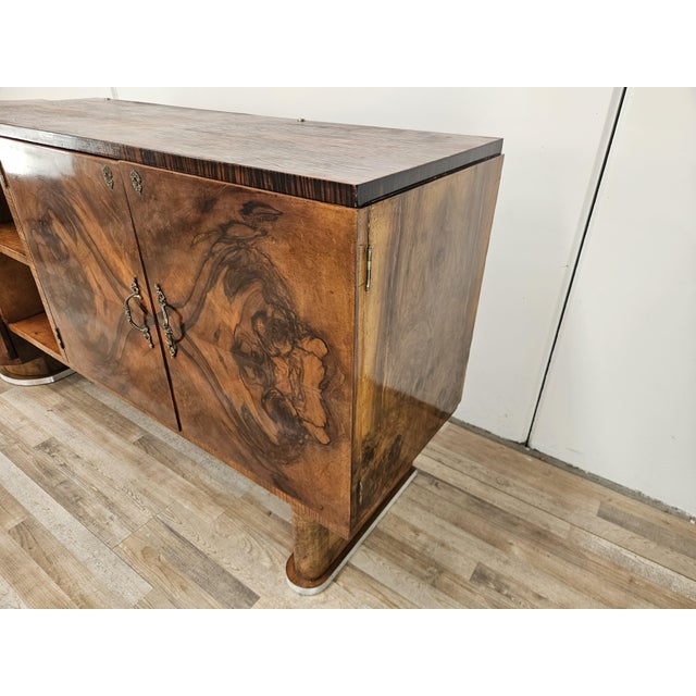 Art Deco Sideboard in Walnut and Briar with Aluminum Base, 1940 For Sale - Image 3 of 18