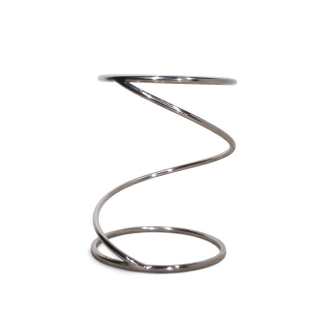 Metal 1970's Chrome Coil Table Att. To Rosen for Pace 1970's For Sale - Image 7 of 8