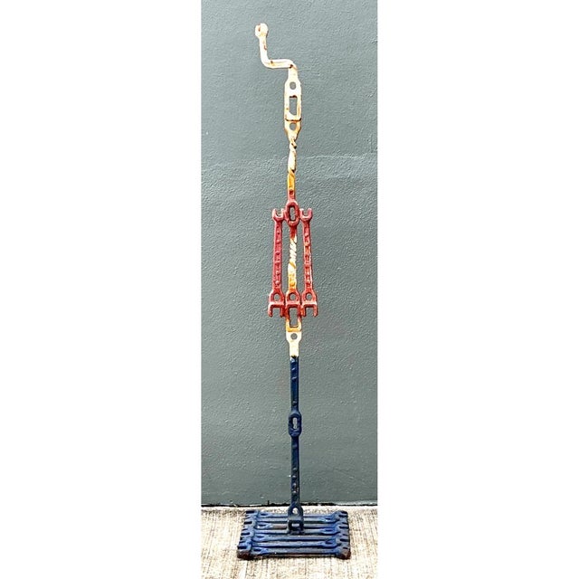 Mid-Century Modern Vintage Industrial Welded Wrench Metal Sculpture For Sale - Image 3 of 12