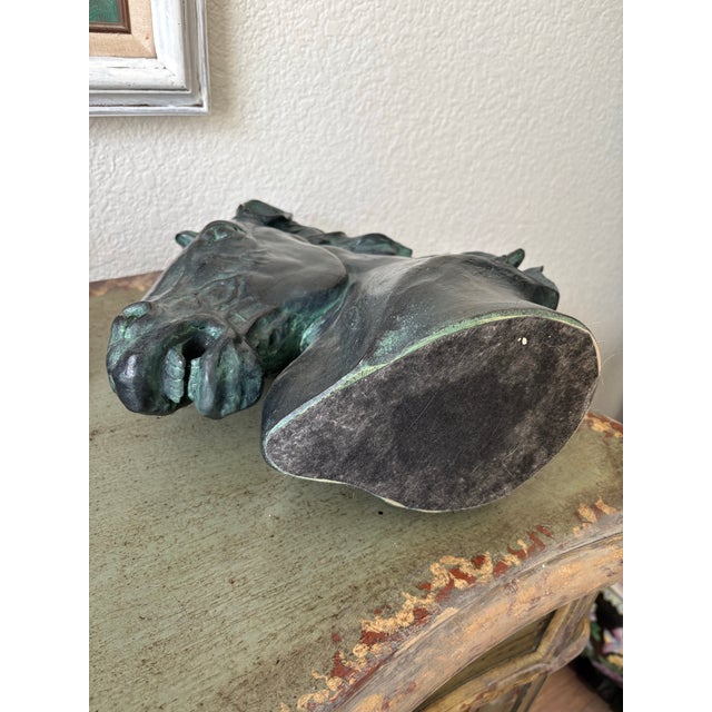 Sculpture Materials Vintage 1970s Sculptural Decor Horse Head For Sale - Image 7 of 7