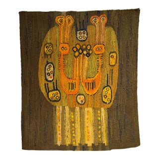 Vintage 1970s Abstract Polish Tapestry Designed by Elżbieta Kaszycka Mid-Century For Sale
