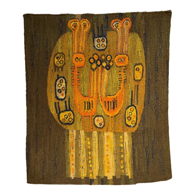 Vintage 1970s Abstract Polish Tapestry Designed by Elżbieta Kaszycka Mid-Century For Sale
