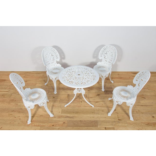 Victorian Aluminium Garden Dining Set, United Kingdom, 1950s, Set of 5 For Sale - Image 3 of 18