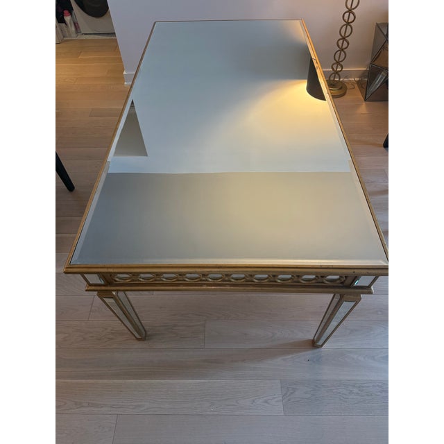 Gold Gold & Mirrored Dining Table For Sale - Image 8 of 9