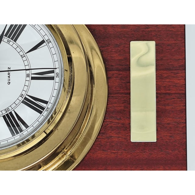 Vintage Nautical Ship's Clock Staiger Maritime Wall Clock Brass Wood Battery Operated Quartz Clock This piece has an...