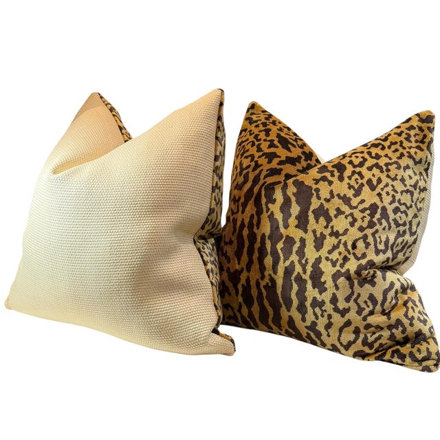 1970s Scalamandre Leopard Velvet Pillows - A Pair For Sale - Image 5 of 5