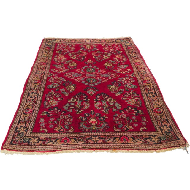 Victorian Vintage Persian Sarouk Rug - 02'07 X 04'11 For Sale - Image 3 of 9