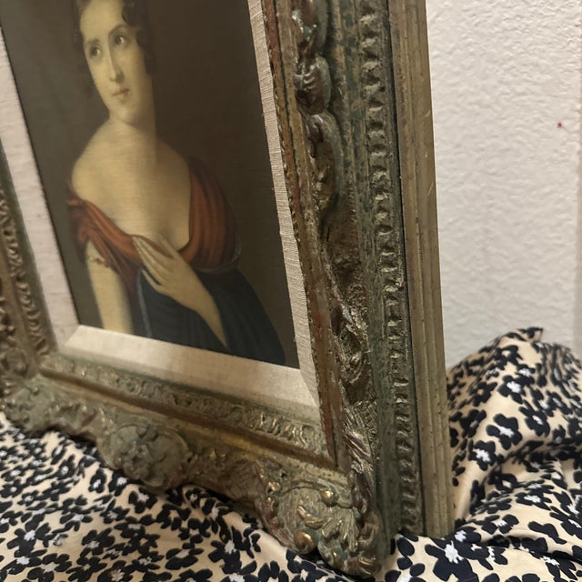 Wood 1960s "The Beautiful Greek": Marie Pauline Bonaparte Print on Board Framed Reproduction For Sale - Image 7 of 9