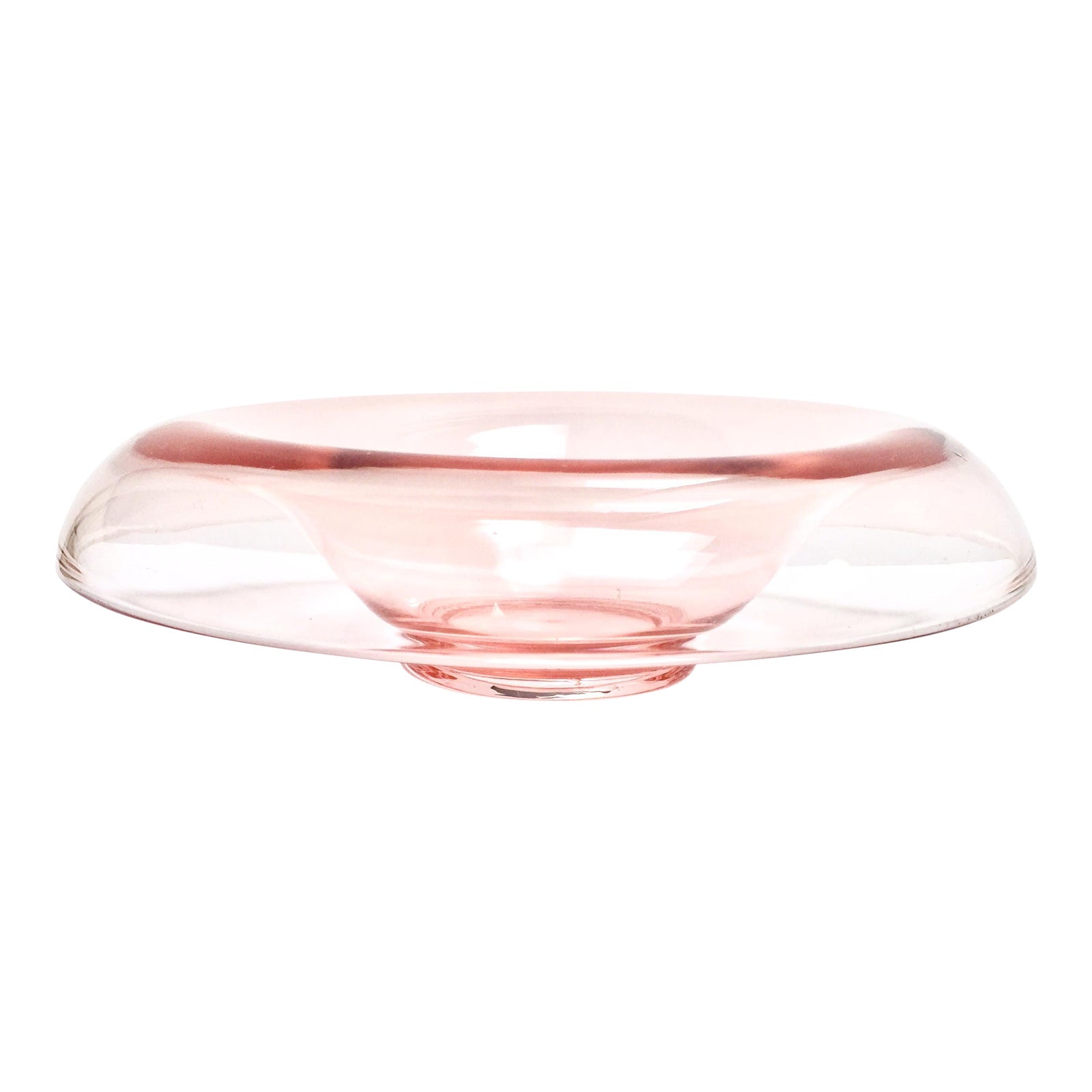 Vintage Modern Pink Glass Serving Bowl Chairish