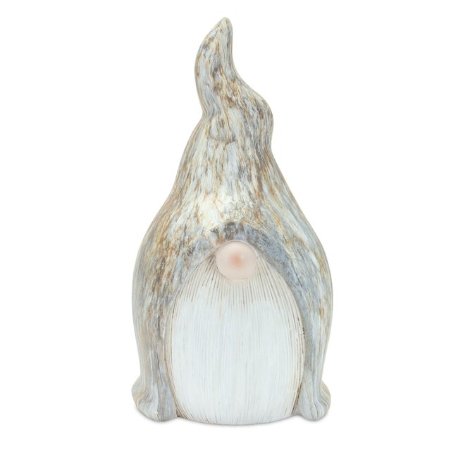 Kenneth Ludwig Chicago Modern Terra Cotta Gnome Figurine with Marble Finish (Set of 2) For Sale - Image 4 of 5