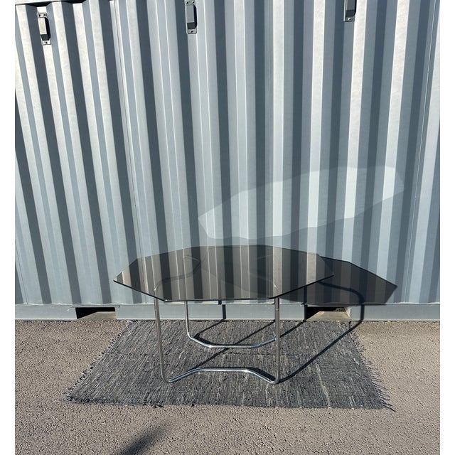 Vintage Table in Glass and Metal, 1970 For Sale - Image 6 of 11