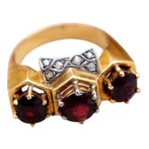 Gold Ring with Diamond Chips For Sale