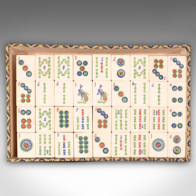 1960s Vintage Mah Jong Game Case, Oriental, Gaming Box, Bamboo Pieces, Mid Century For Sale - Image 5 of 10