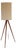Large Scandinavian Teak Tripod Floor Lamp with Drawn Thread Embroidery Shade For Sale