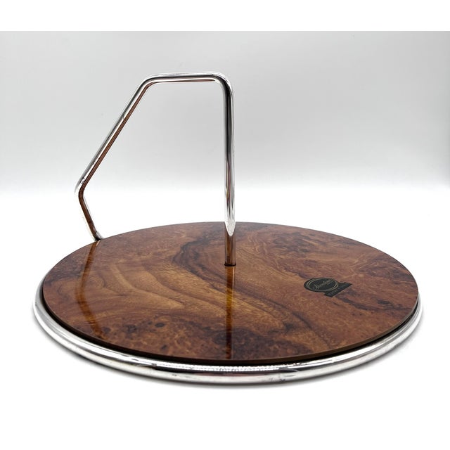 Mid-Century Round Silver-Plated Serving Tray from Sheratonn, 1930s For Sale - Image 13 of 13