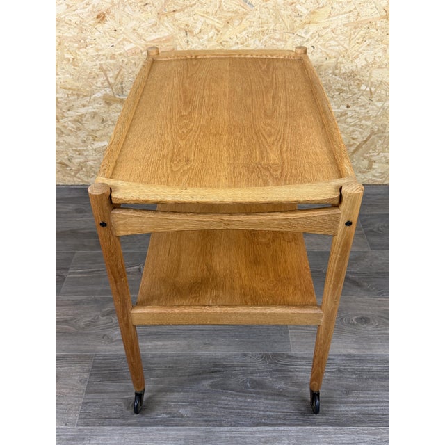 Oak Serving Trolley with Tray by Poul Hundevad, Denmark, 1960s For Sale - Image 11 of 18