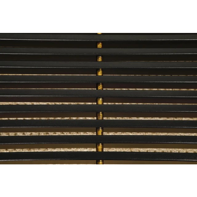 Mid-Century Modern Slatted Wood Bench or Table W Brass Sabots, Refinished, 1960s For Sale - Image 15 of 15