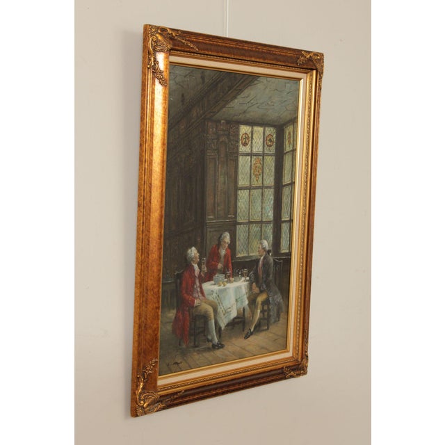 English E. Larroque English Genre Painting, 'Hot Toddy' For Sale - Image 3 of 12