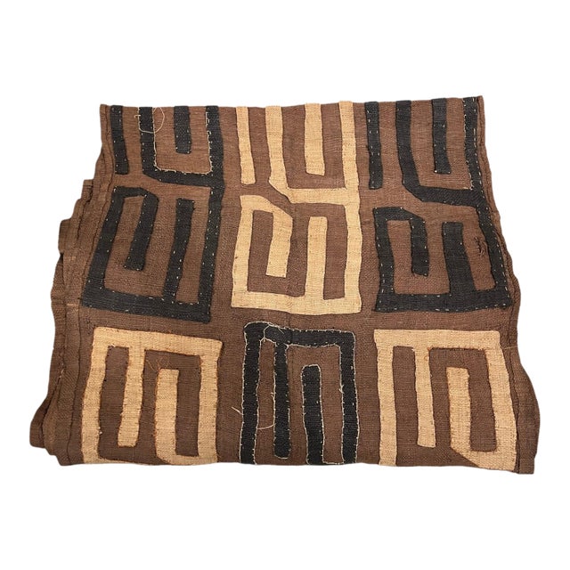 African Kuba Cloth Long Runner For Sale