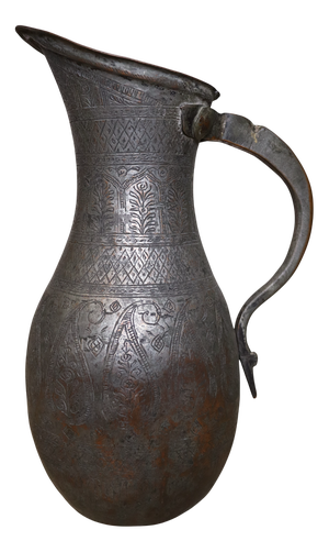 Antique Islamic Water Jug Ewer in Copper, 1890s