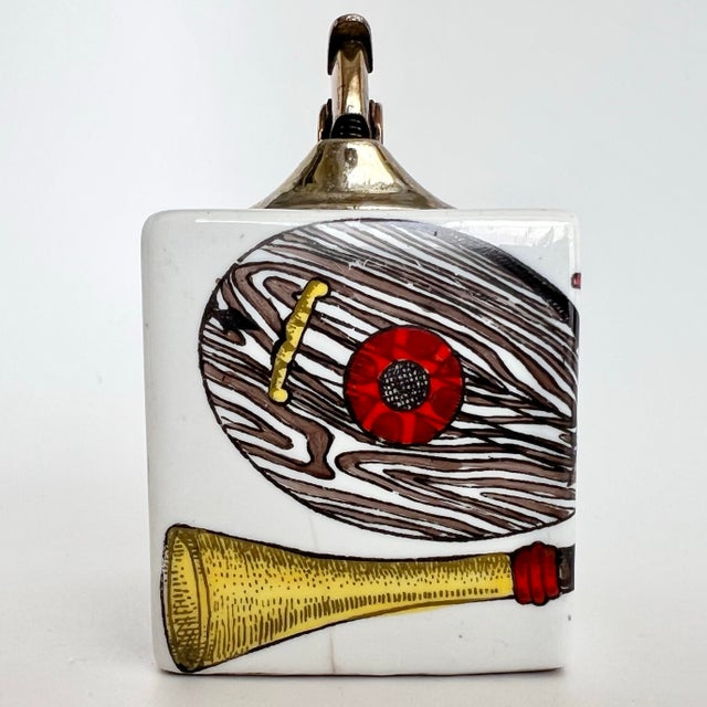 Mid 20th Century Rare Vintage Fornasetti Ceramic Table Lighter, “Strumenti Musicali” Series, Italy, Mid-Century For Sale - Image 5 of 11