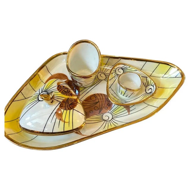 A lovely Mid-Century Modern ceramic smoking set designed and manufactured with love in Italy by Alfa Ceramiche, a company...