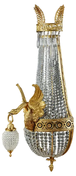 Bronze Gilt Swan Basket Wall Light in Empire Style