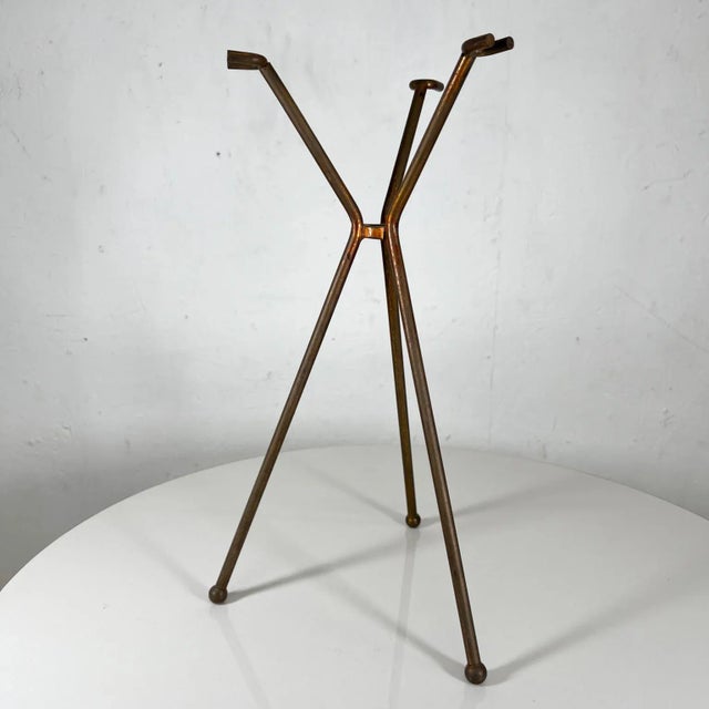AMBIANIC presents Vintage Sculptural Tripod Stand Fire Tool Holder Plant Stand 14 x 7.63 diameter base Original Vintage...