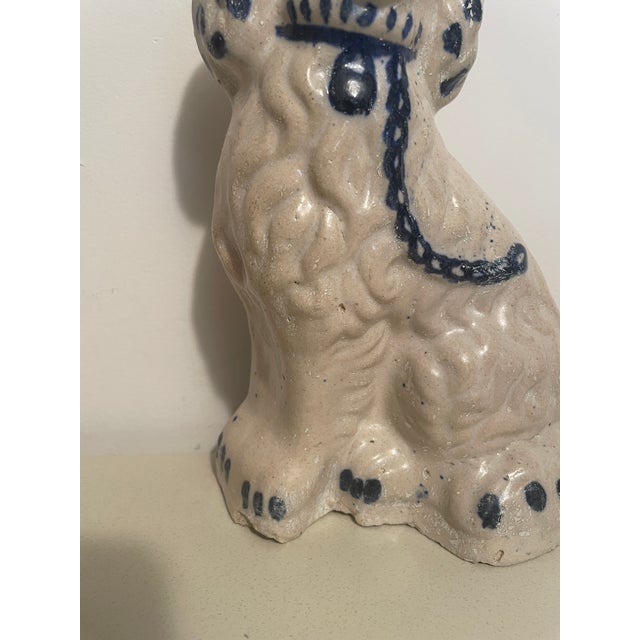 Late 19th Century Late 19th Century Cobalt-Decorated Ohio Stoneware Spaniel Figure or Doorstop For Sale - Image 5 of 10