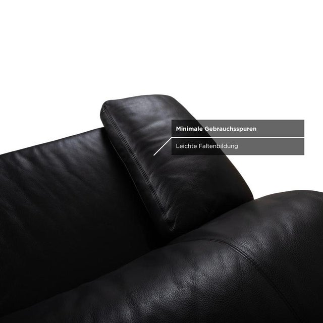 Black Leather Two-Seater Sofa from Koinor For Sale - Image 6 of 12