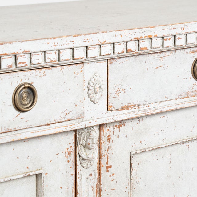 19th Century Swedish Gustavian Gray Painted Buffet Sideboard For Sale - Image 10 of 16