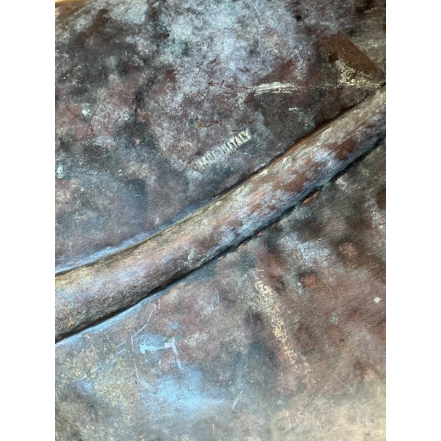 Mid 20th Century Vintage Italian Patinated Copper Leaf Bowl For Sale - Image 5 of 13