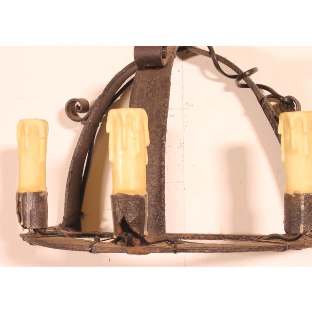 Medieval-Style Wrought Iron Wall Sconces, 1920s, Set of 2 For Sale - Image 4 of 11