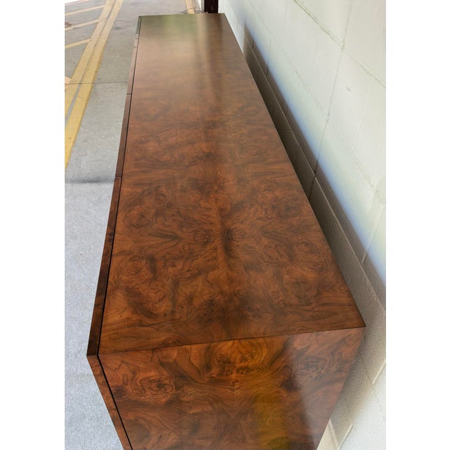 Jonathan Charles Modern Walnut Burl Wood Cabinet For Sale In Atlanta - Image 6 of 9